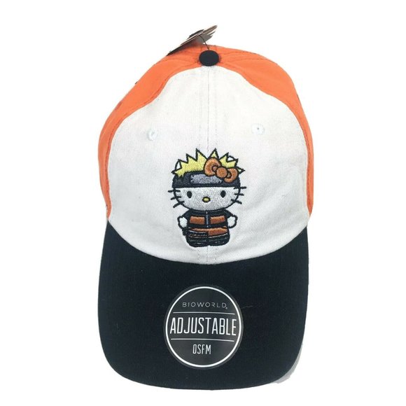 HELLO KITTY x Naruto Shippuden Embroidered Adjustable Hat One Size Fits Most - Picture 1 of 10